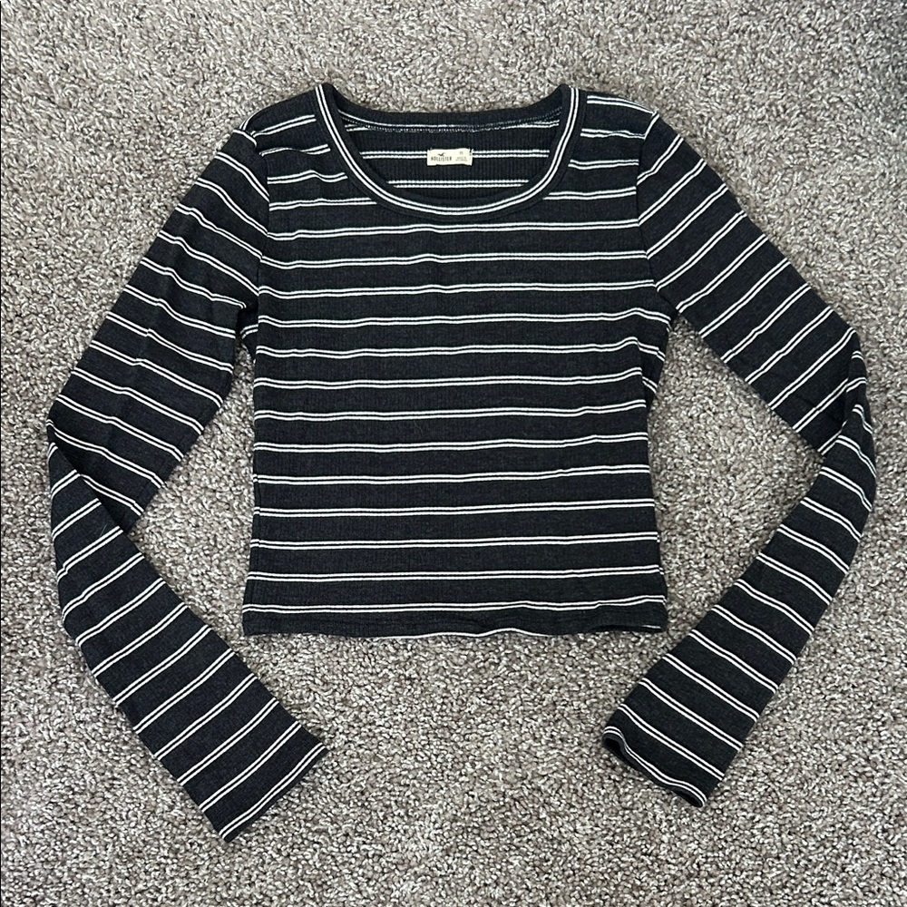 Striped Long Sleeve Hollister Crop Top